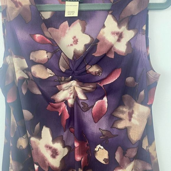 Nikki Morgan dress sleeveless v-neck size SP color purple - Picture 2 of 4